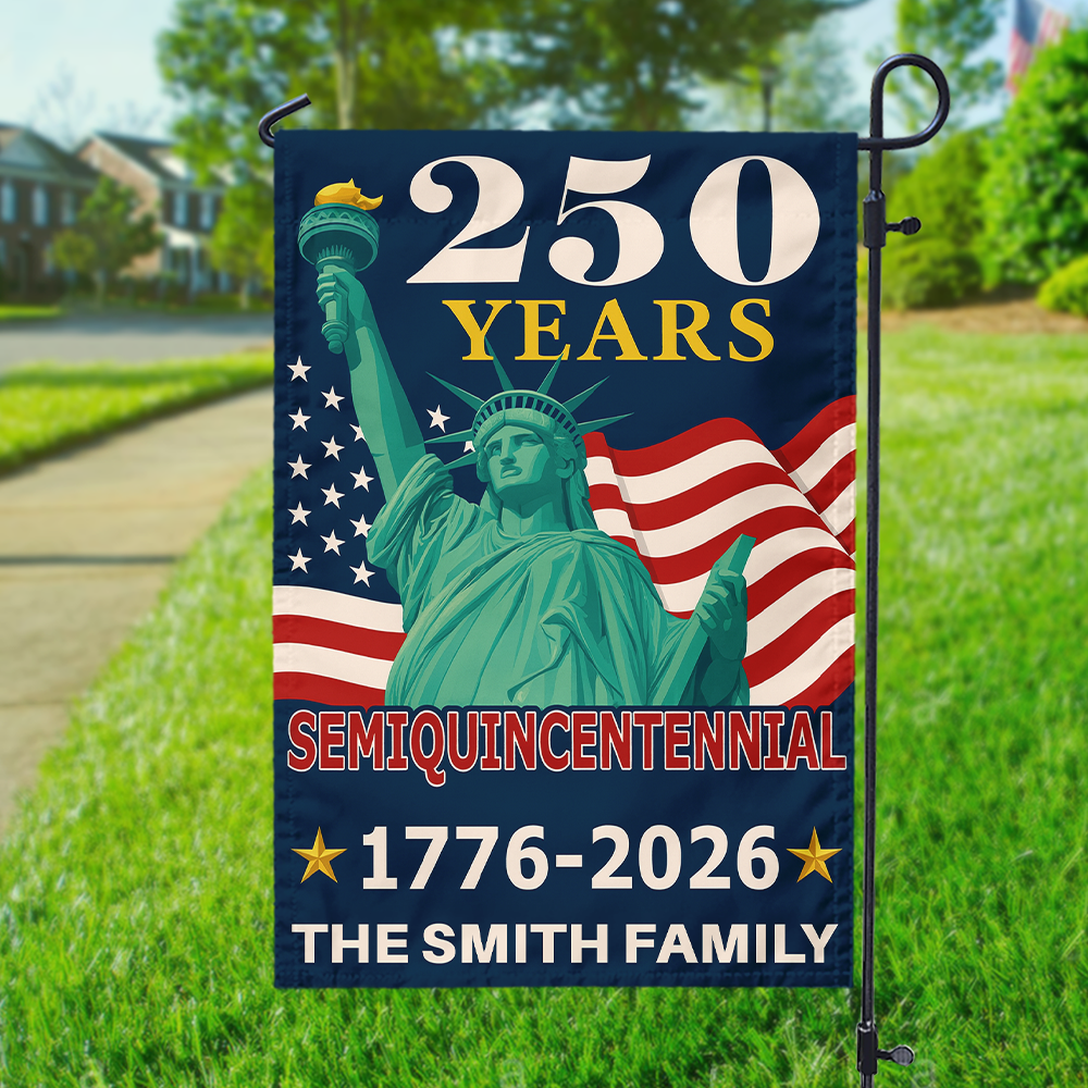 Custom Family Name 250 Years America 1776-2026 Semiquincentennial Garden Flag HA75 898324