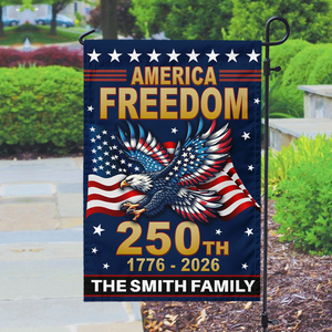 America 250th Independence Anniversary Personalized Garden Flag Patriotic Gift CH07 899576