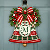 Custom Family Initial Christmas Bell Door Sign, Holiday Monogram Gift HO82 903866