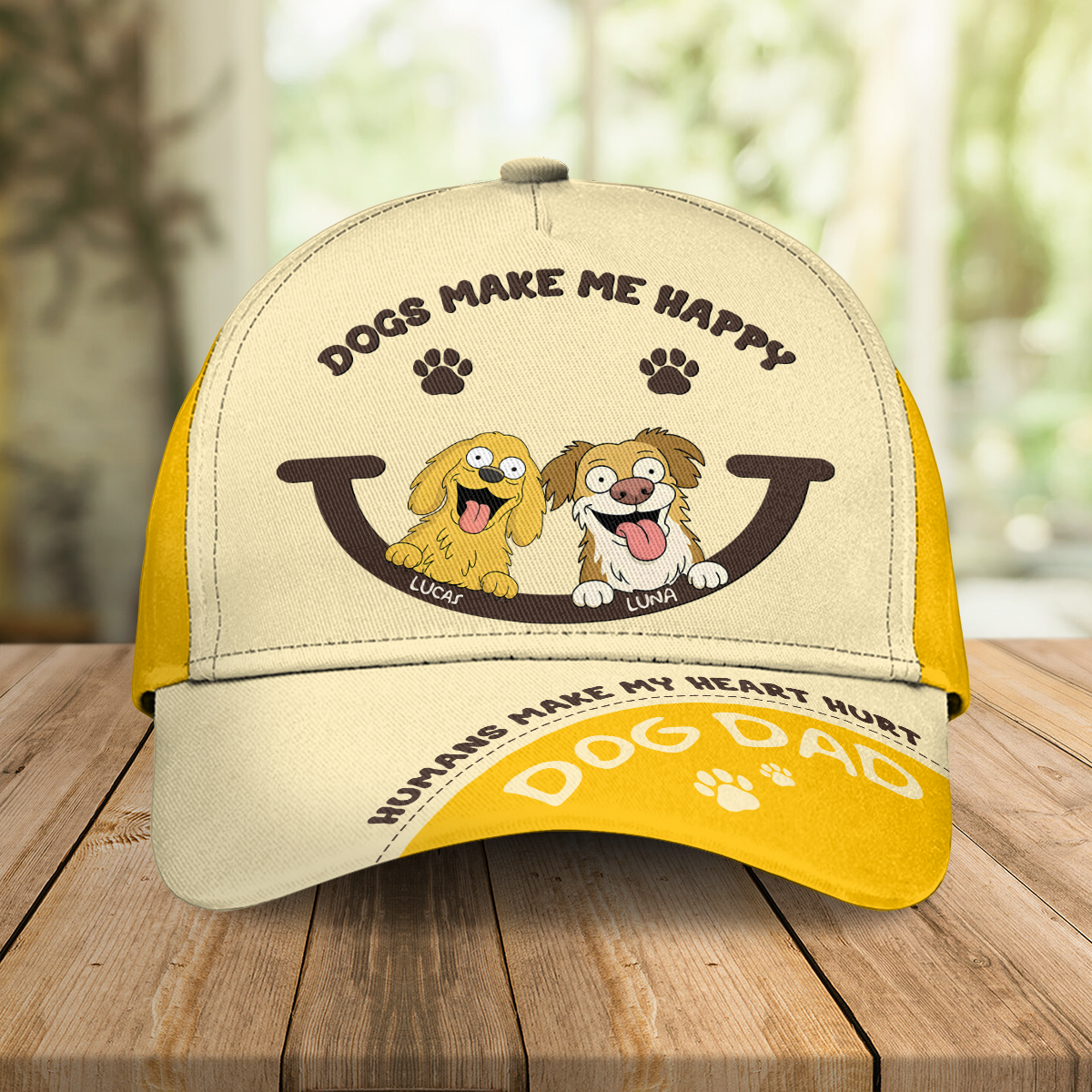 Funny Dog Makes Me Happy Humans Make My Heart Hurt Classic Cap LM32 893361