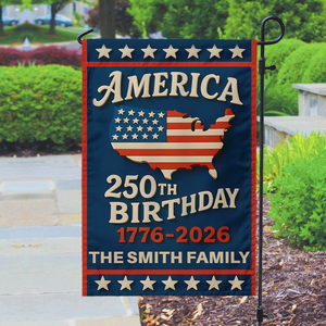 Custom Family Name Happy America 250th Birthday Garden Flag CH07 899598