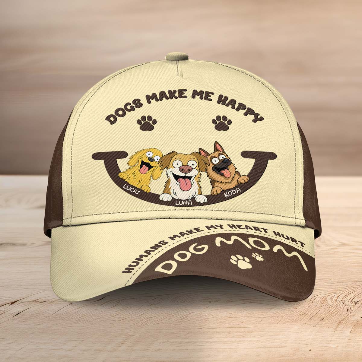 Funny Dog Makes Me Happy Humans Make My Heart Hurt Classic Cap LM32 893361