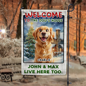 Custom 3D Cute Dog Welcome To The Dog House Decorative Personalized Garden Flag HA75 897936