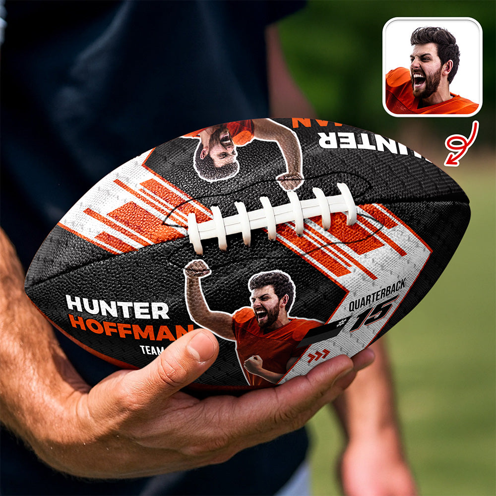 Custom Photo Football Ball Coach Gifts, Team Gifts For Football Lovers CH07 895704