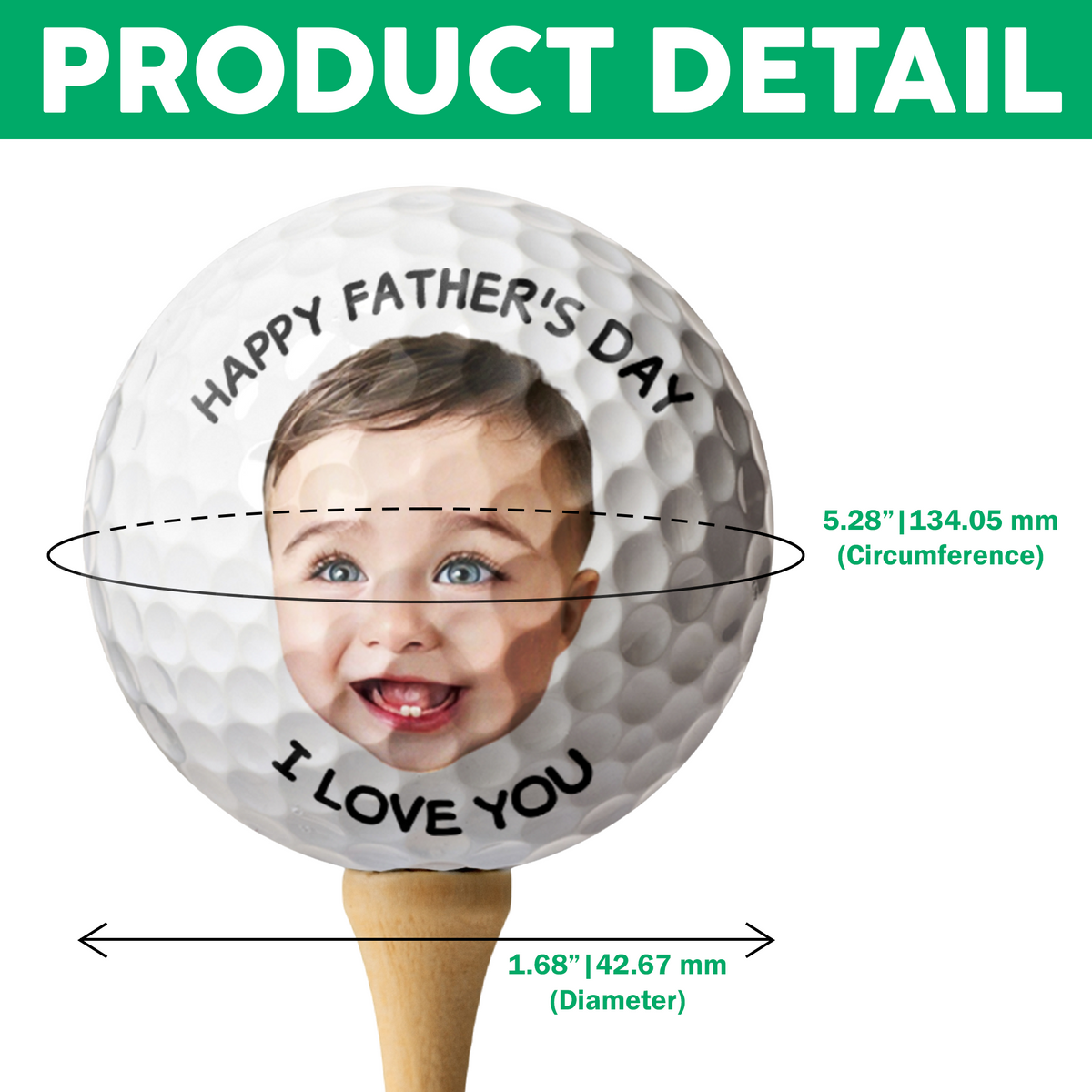 Custom Baby Photo First Father's Day Golf Ball For Golf-Loving Dad LM32 893471