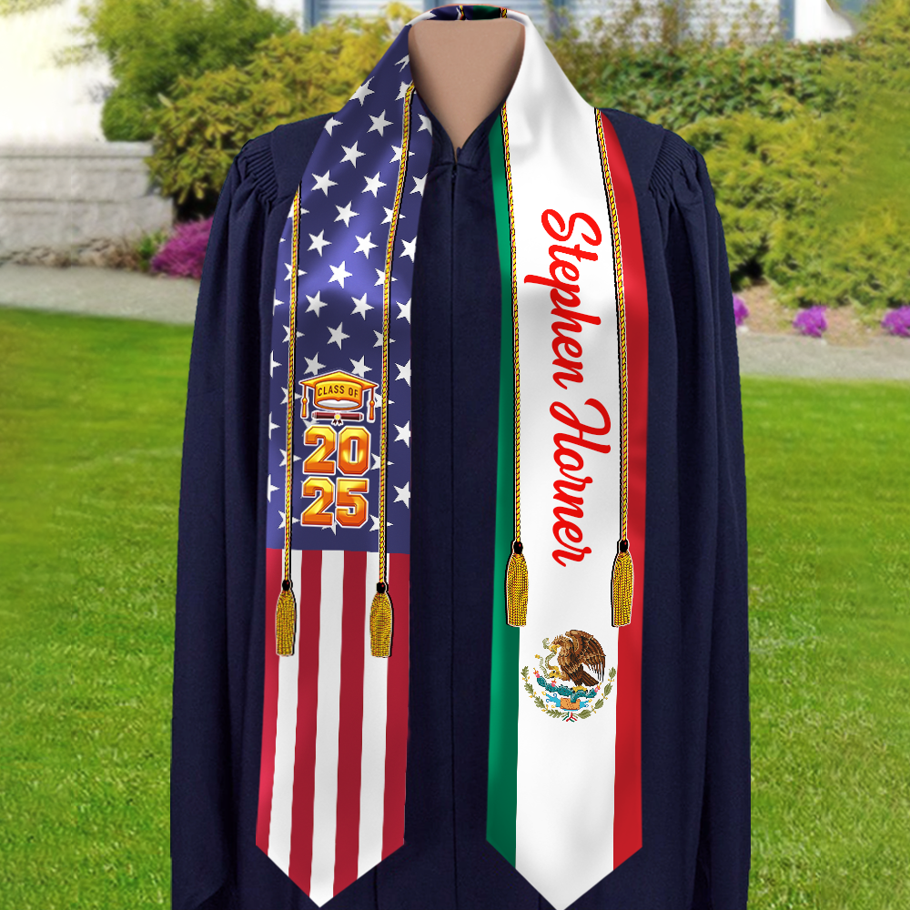 Country Flag Class of 2025 Stoles Sash, Graduation Gift, Senior Gift K228 888875