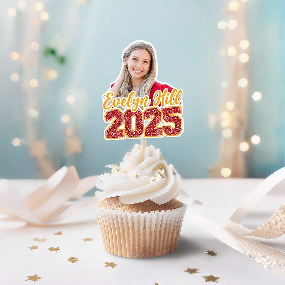 Custom Photo Class of 2025 Graduation Decoration Cupcake Toppers HA75 891996