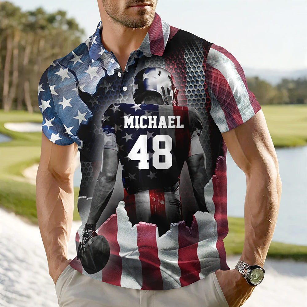 Personalized American Love Football Polo Shirt HO82 901002