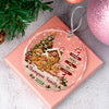 Custom Family Name & Year Christmas Glass Ornament Gingerbread Signpost Keepsake LM32 669809