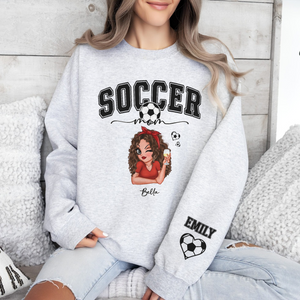 Personalized Name Soccer Mom Sleeve Printed Sweatshirt For Sport Players LM32 895807