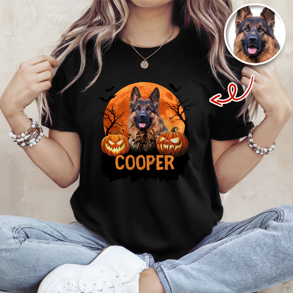 Custom Halloween Dog Photo Dark Shirt Spooky Season Shirt Dog Lovers Halloween Gift CH07 899428
