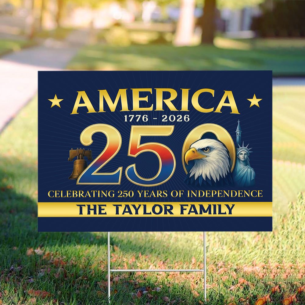 Personalized American Flag - America 250th Anniversary Yard Sign HO82 900998