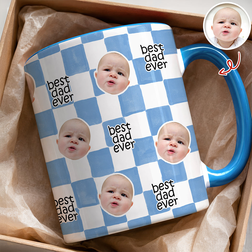 Custom Baby Face Best Dad, Mom Ever Personalized Gift for Parents Accent Mug HA75 921478