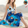 Custom Cat Photo Tie Dye Background Hawaii Cami Maxi Dress HO82 901980