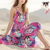 Custom Dog Cat Photo Tropical Vacation Aloha Hawaii Cami Maxi Dress HO82 901986