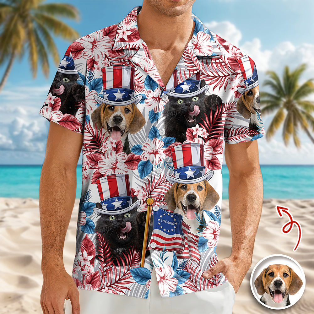 Custom Dog Cat Face Hawaii Shirt Personalized Aloha Shirt HA75 920208