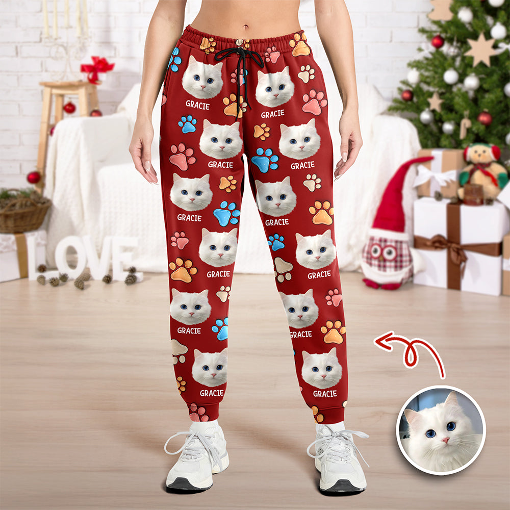 Custom Cat You Left Paw Prints On My Heart 3D Effect Sweatpants HO82 900380