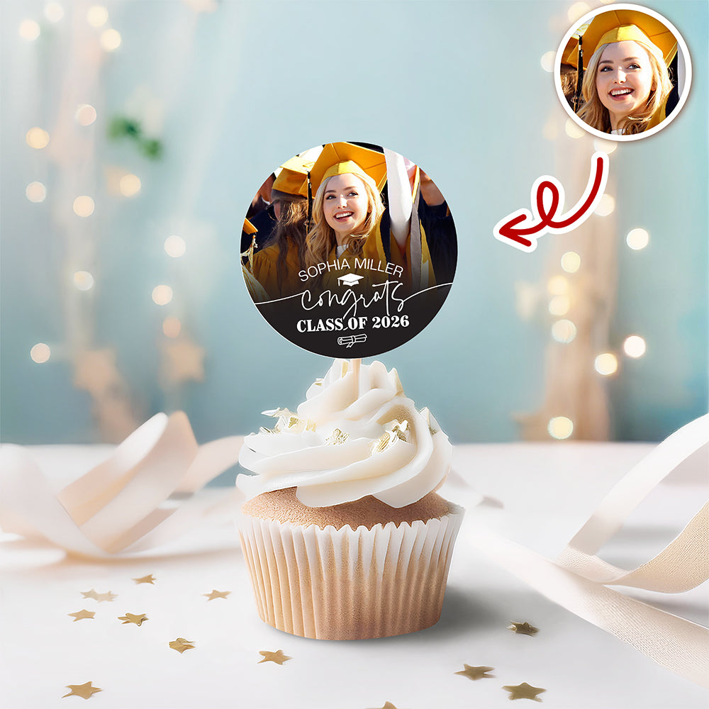 Custom Photo Class Of 2026 Graduation Cupcake Topper HO82 901358
