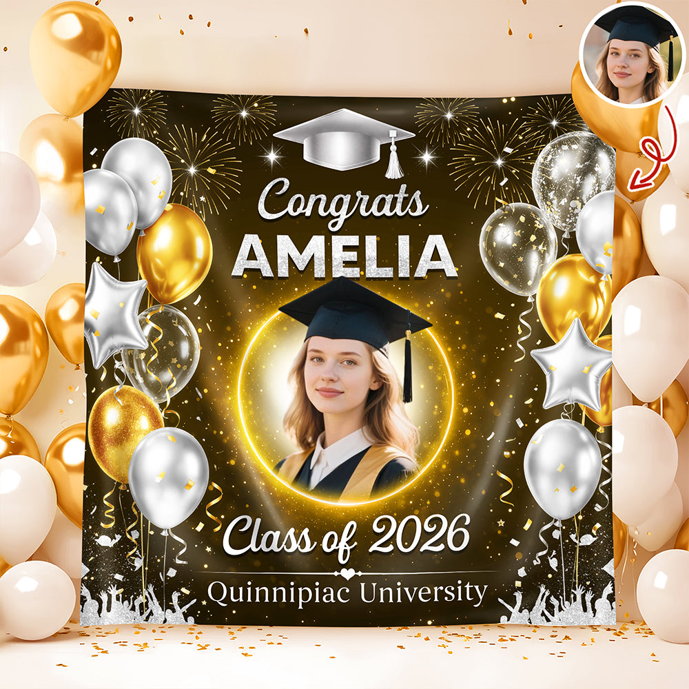 Custom Photo Graduation Party Backdrop – Personalized Celebration Decor HO82 902002