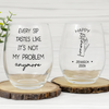 Personalized Name Birth Month Flower Wine Glass - Happy Retirement Gift LM32 668921