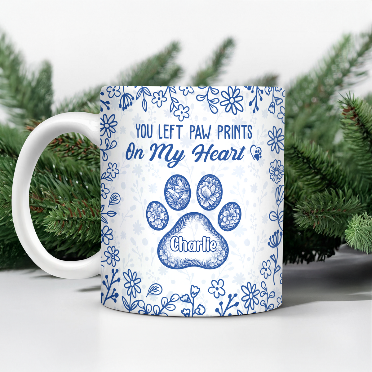 You Left Paw Prints On My Heart - Personalized Memorial Mug For Dog And Cat Lovers CH07 896996
