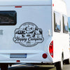 Custom Family Name Happy Campers RV Decal Sticker Camping Family Gift LM32 669487
