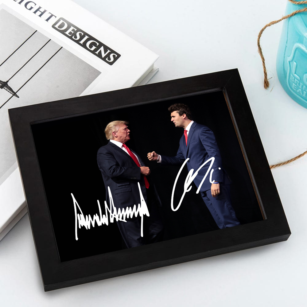 Charlie Kirk - Donald Trump Autographed Signed Picture Frame LM32 65505