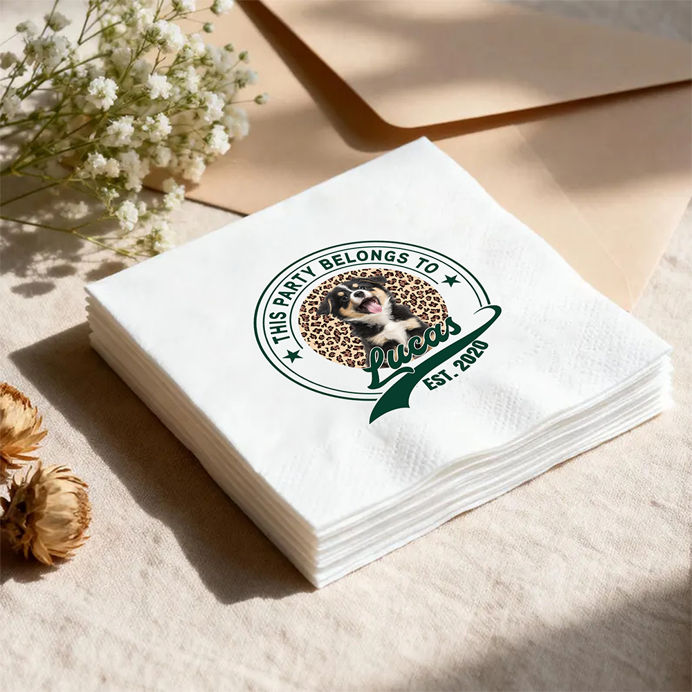 Personalized This Party Belongs To Dog Cat Napkins For Party Decor HO82 902214