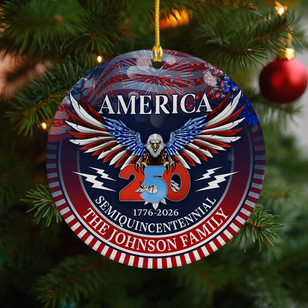 250 Years America Semiquincentennial Personalized Ceramic Ornament HA75 898536