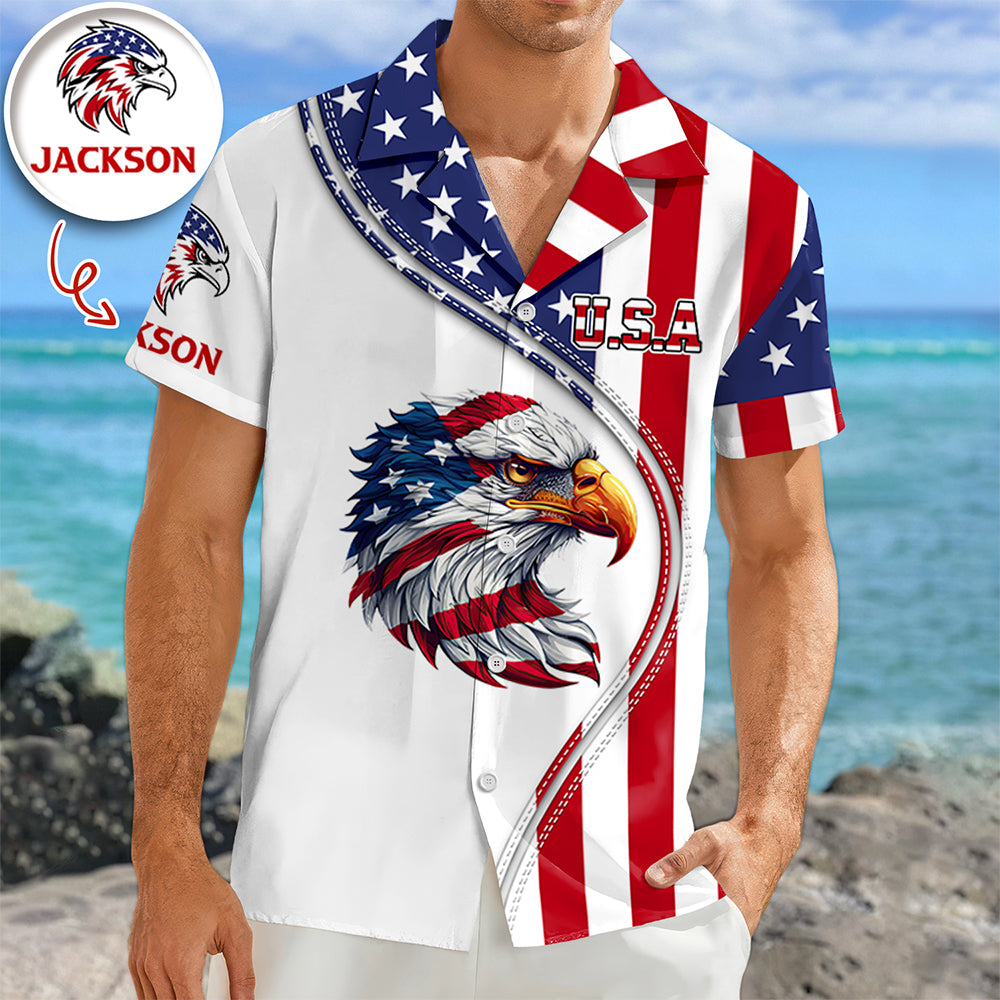 Custom Name American Pride Patriotic 250th Anniversary Eagle Hawaii Shirt HA75 921096