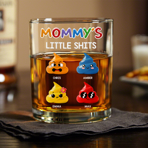 Mommy's Little Sh*ts Personalized Rock Glass Funny Gift For Family CH07 895288