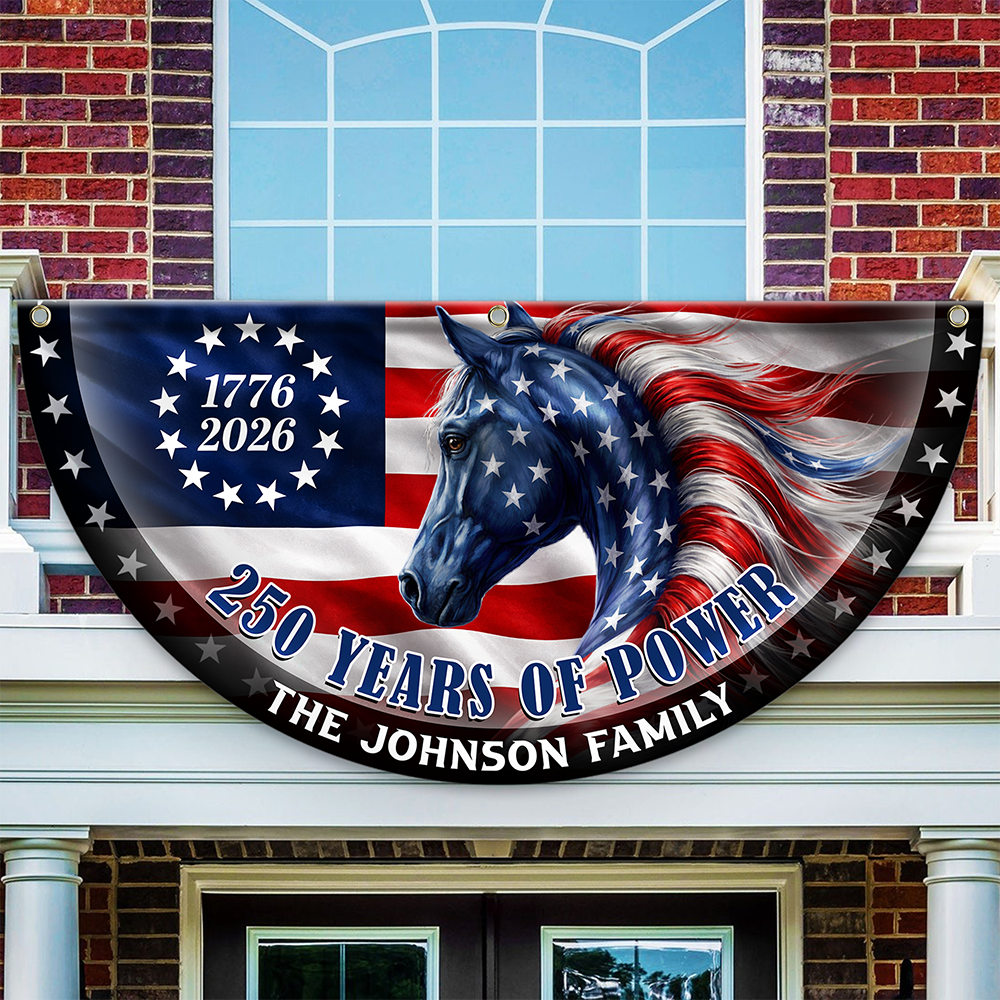 Custom Name 250 Years of Power Flag, 1776-2026 Patriotic Non-Pleated Fan Flag HA75 920568