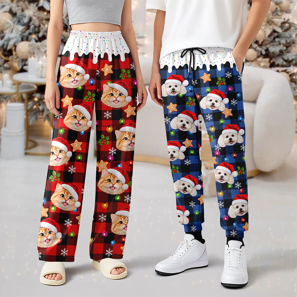 Custom Photo Dog Cat Christmas Sweatpants Family Outfit HA75 919286