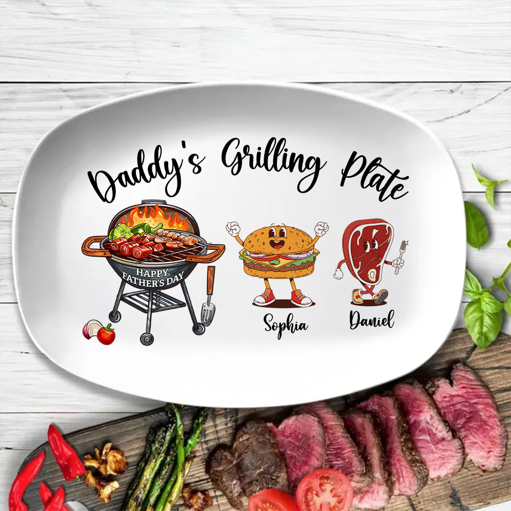 Daddy's Grilling Plate Platter Personalized Father's Day Gifts Grill Gifts CH07 895932