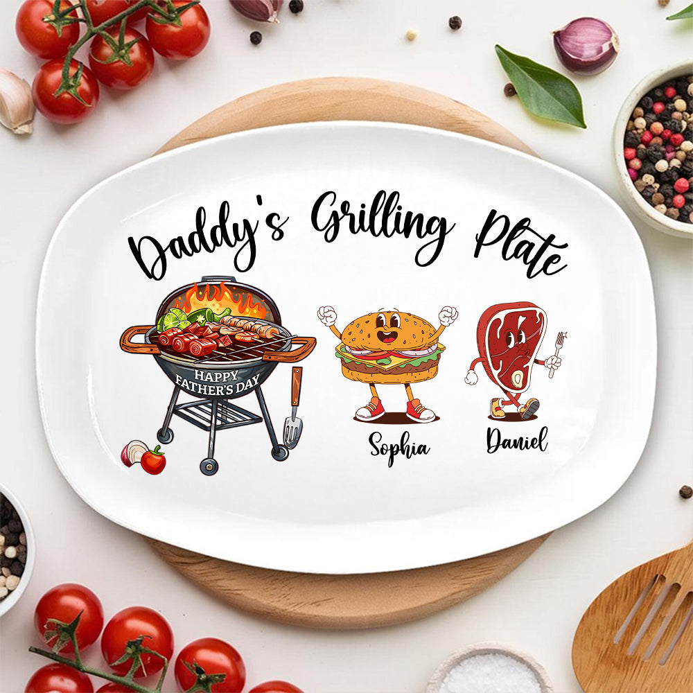 Daddy's Grilling Plate Platter Personalized Father's Day Gifts Grill Gifts CH07 895932
