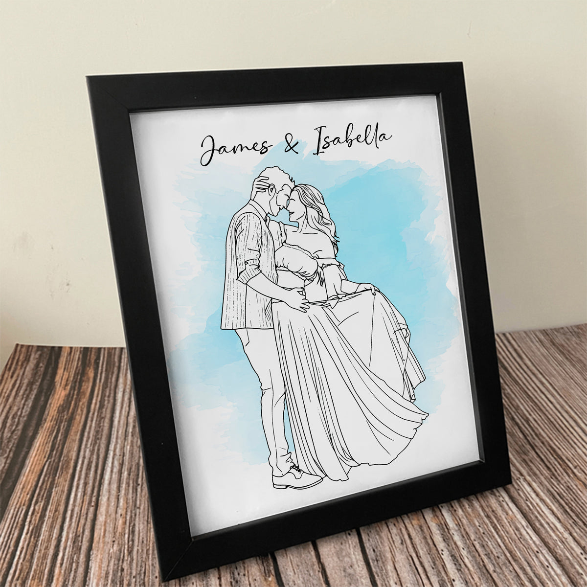 Custom Photo Line Drawing - Personalized Picture Frame Gift For Boyfriend, Girlfriend CH07 899120