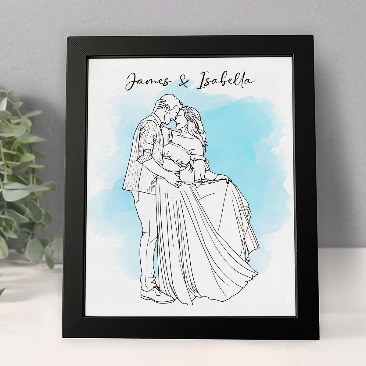 Custom Photo Line Drawing - Personalized Picture Frame Gift For Boyfriend, Girlfriend CH07 899120