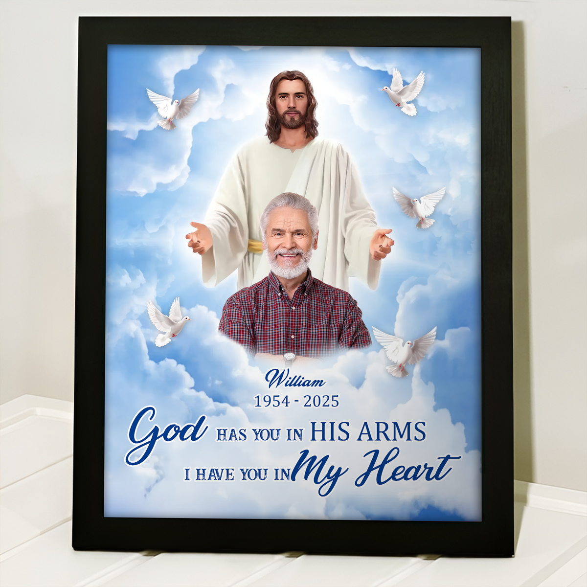 Custom Photo God Took You Home To Be With Him Memorial Picture Frame LM32 893193