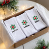 Custom Name Snowflake Christmas Embroidered Socks CH07 180876