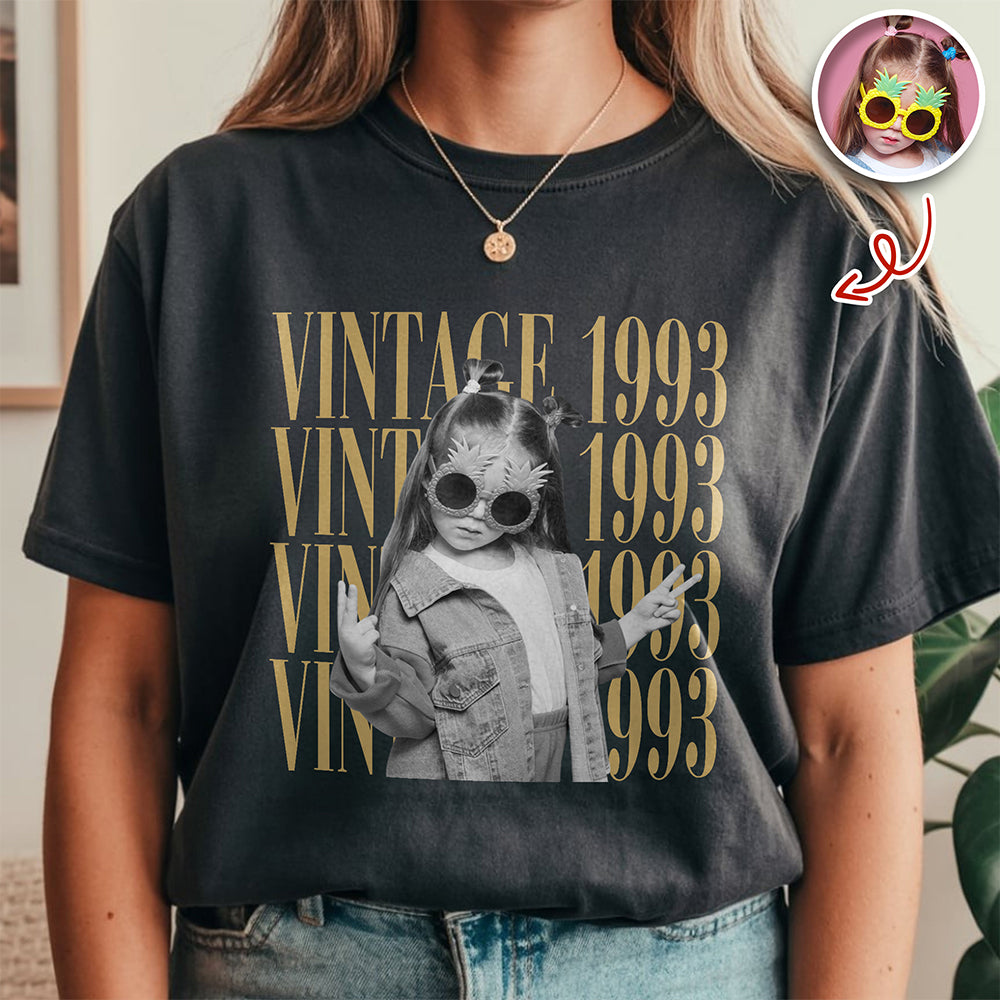 Custom Photo And Year Shirt, Retro Birthday Gift Comfort Shirt For Dad, Mom & Friends HA75 921556