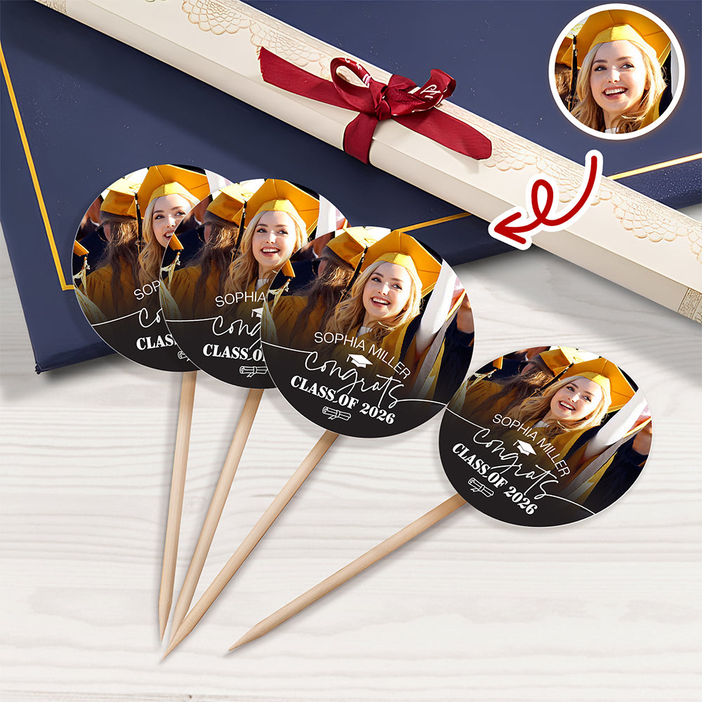 Custom Photo Class Of 2026 Graduation Cupcake Topper HO82 901358