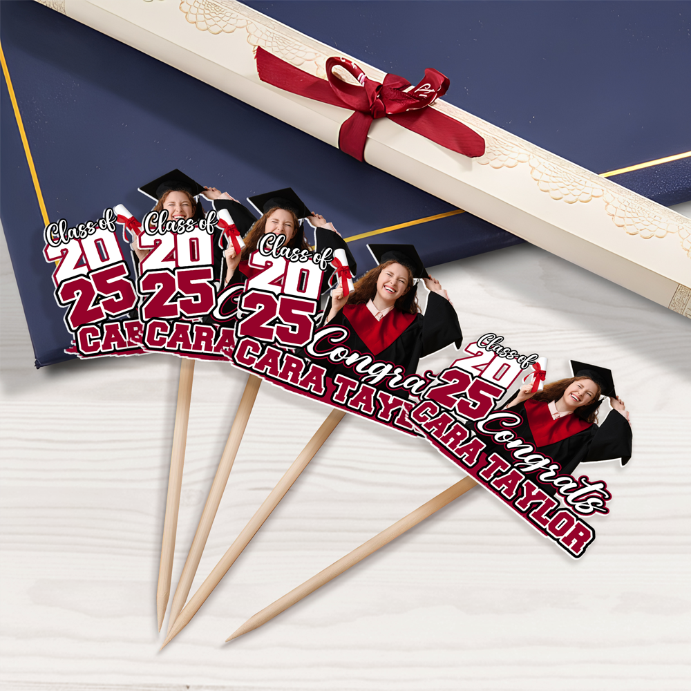 Custom Funny Face Congrats Graduation Party Decoration Cupcake Toppers LM32 893195