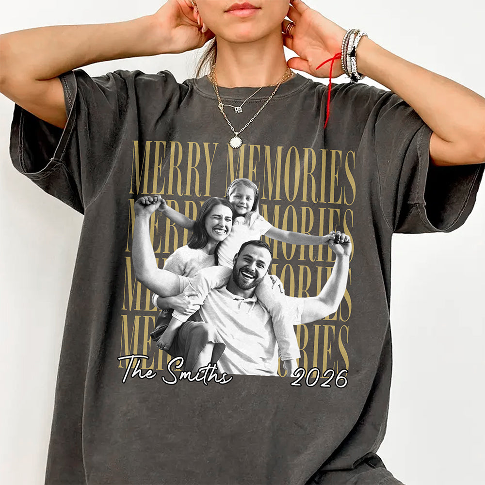 Custom Family Vintage Photo Merry Memories Comfort Shirt HA75 919368