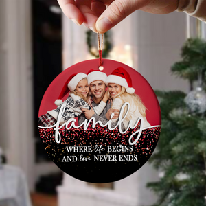 Custom Family Photo Christmas Memorial Ceramic Ornament LM32 895409