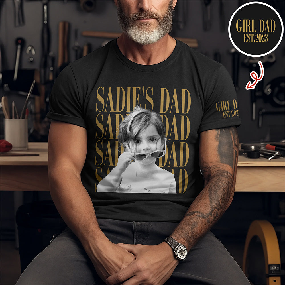 Personalized Vintage Photo Dad Mom Short Sleeve Print Shirt HA75 921590