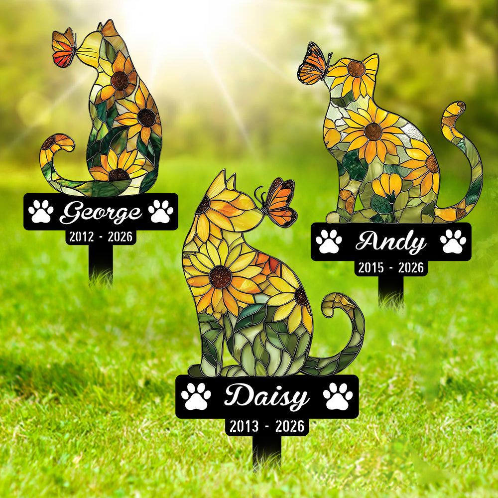 Custom Dog Cat Sunflower Memorial Garden Stake CH07 180198