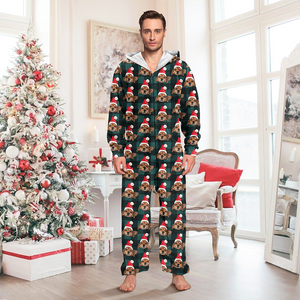 Custom Photo With Christmas Pattern Onesie Pajamas For Dog Lovers HO82 893220