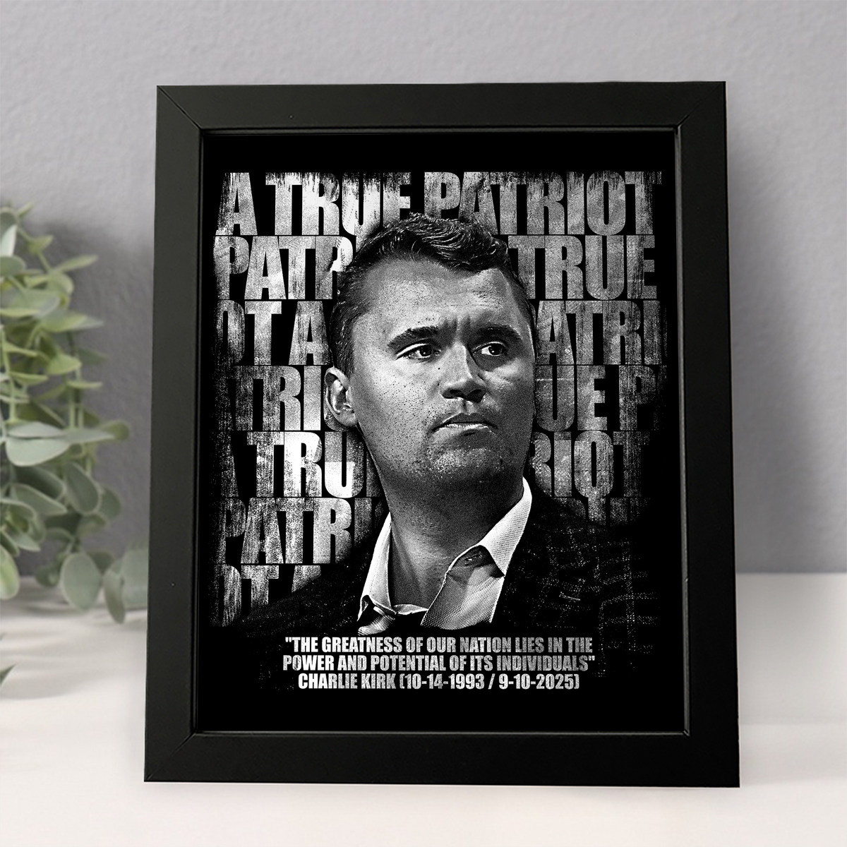 Charlie Kirk Memorial – A True Patriot Tribute Remembrance Picture Frame LM32 65523