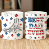 Custom Name Best Mom, Dad Ever America Flag Pattern 3D Inflated Effect Mug TH10 169475