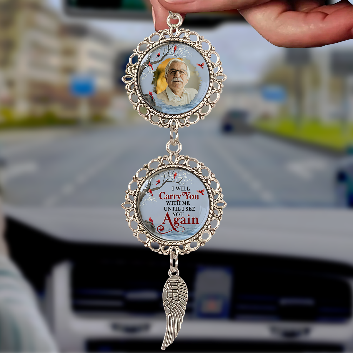 Custom Photo I'll Carry You Car Hanging Ornament With Charm Memorial Gift For Family HA75 891978